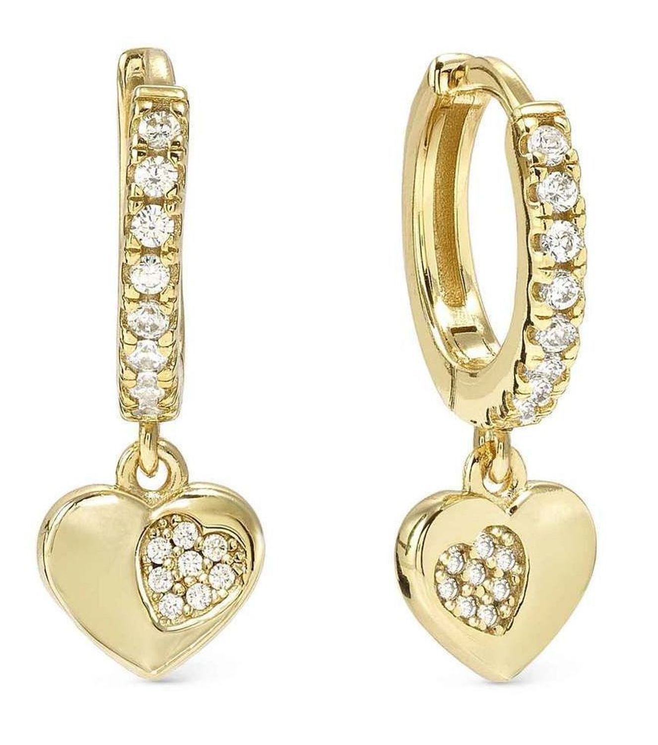 Kolczyki damskie Nomination Italy Petit Sparkle srebrne pozłacane serduszka 242305 006.jpg